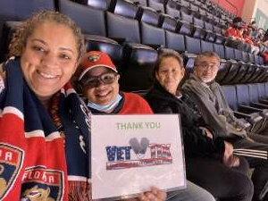 Gardenia Cruz attended Florida Panthers vs. Washington Capitals - NHL on Nov 4th 2021 via VetTix 