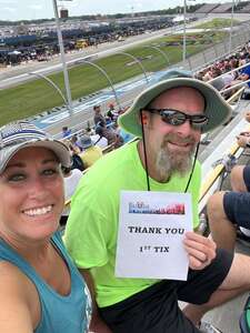 Jessica attended NASCAR Cup Series - Firekeepers Casino 400 on Aug 7th 2022 via VetTix 
